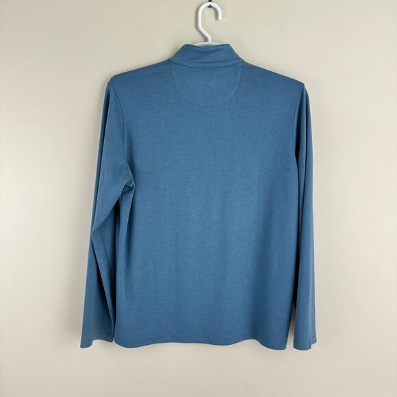 Mizzen + Main Pullover Men's Large Trim Fit Quarter Zip Blue Casual Preppy READ - Picture 2 of 13